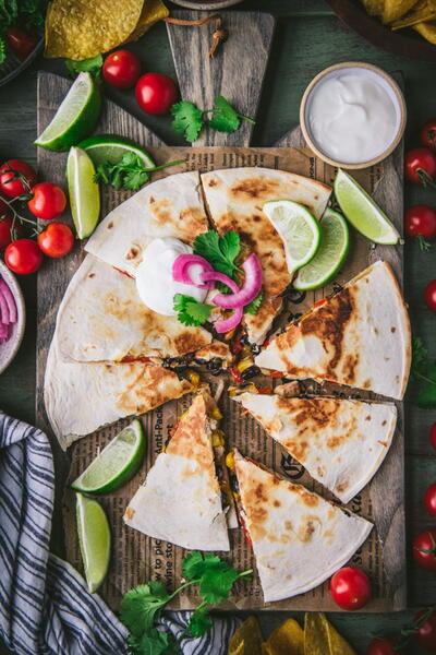 Chicken Quesadilla With Corn And Black Beans
