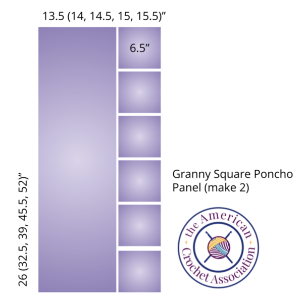 Granny Square Poncho Panel Diagram