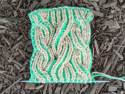 Knit Two Colored Brioche Scarf