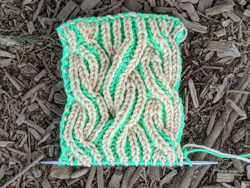 Knit Two Colored Brioche Scarf