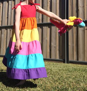 Tiered Rainbow Maxi Dress