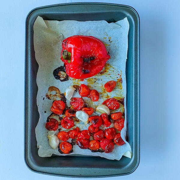 Red Chilli Pesto With Almonds And Fresh Tomatoes