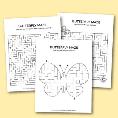 Printable Butterfly Mazes AllFreePaperCrafts Com