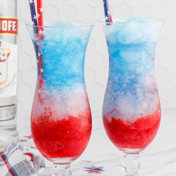 Patriotic Vodka Lemonade Slushie