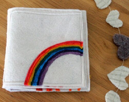 Baby's First Colorful Quiet Book Sewing Tutorial - finished and closed.