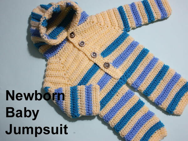 New Born Baby Romper/jumpsuit How Crochet Easy To Explain