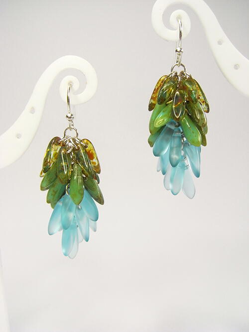 Ocean-inspired Dagger Bead Earrings