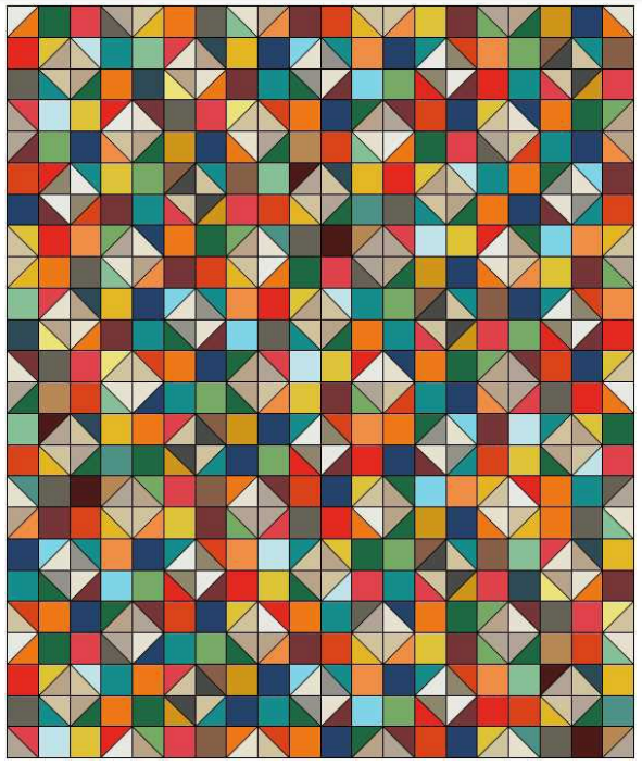 Bright Solids Modern Quilt Pattern Free - Layout