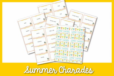 Summer Charades Printable Cards