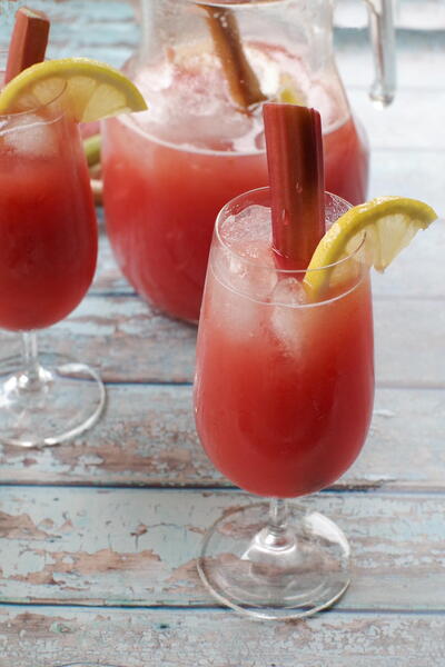 2 Ingredient Rhubarb Lemonade