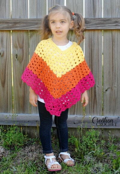 Childrens Shell Poncho Crochet Pattern