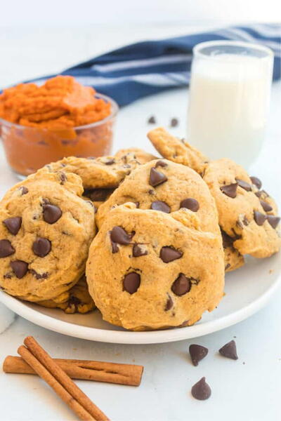 Soft Pumpkin Chocolate Chip Cookies