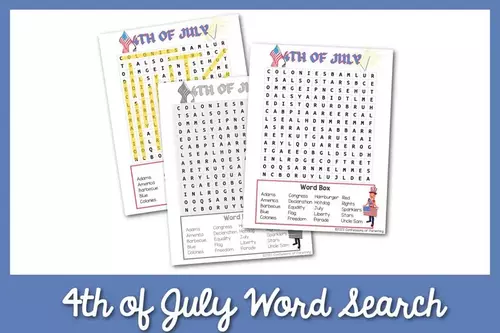Free 4th Of July Word Search