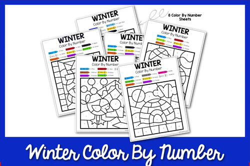 Winter Color By Number Worksheets