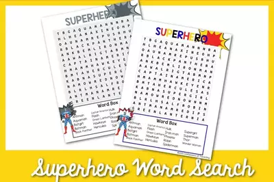Free Superhero Word Search