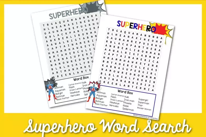Free Superhero Word Search | FaveCrafts.com