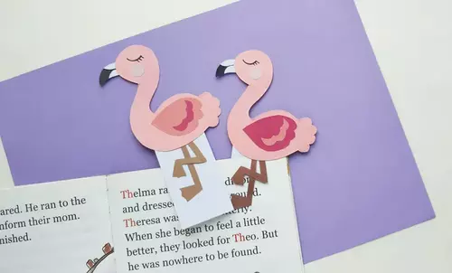 Papercraft Flamingo Bookmarks