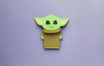 Paper Bag Baby Yoda Puppet