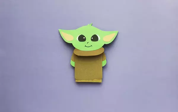 Paper Bag Baby Yoda Puppet