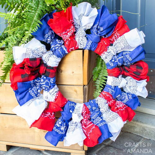 Patriotic Bandana Wreath