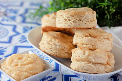 Perfectly Flaky Honey Butter Biscuits