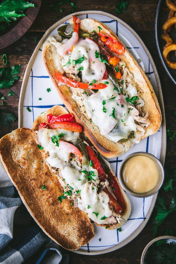 Slow Cooker Chicken Cheesesteak