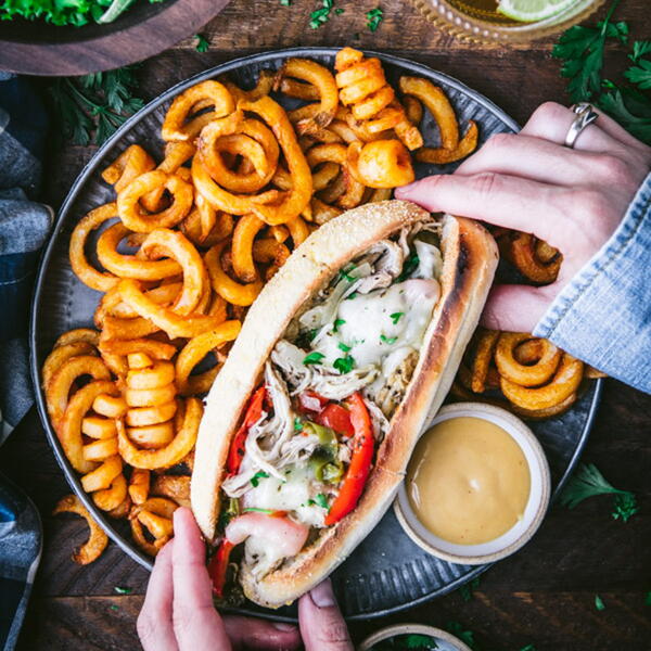 Slow Cooker Chicken Cheesesteak