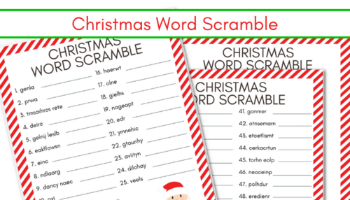 Classic Christmas Word Scramble