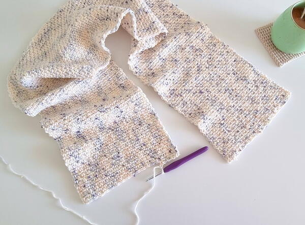 Crochet Moss Stitch Scarf