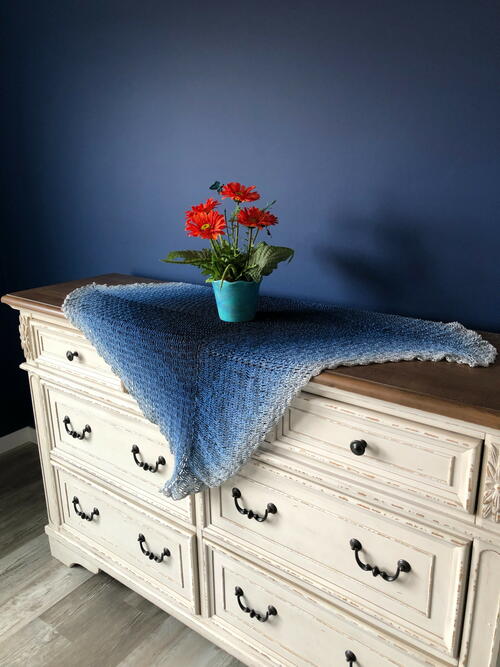 Country Cornflower Blue Crochet Tablecloth Pattern