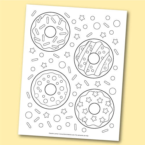 Printable Donut Coloring Page