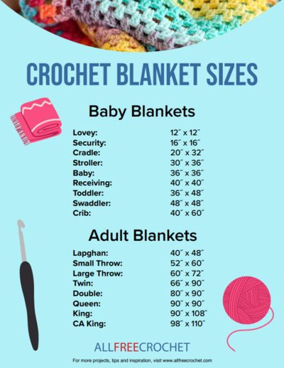 Crochet Blanket Sizes Chart