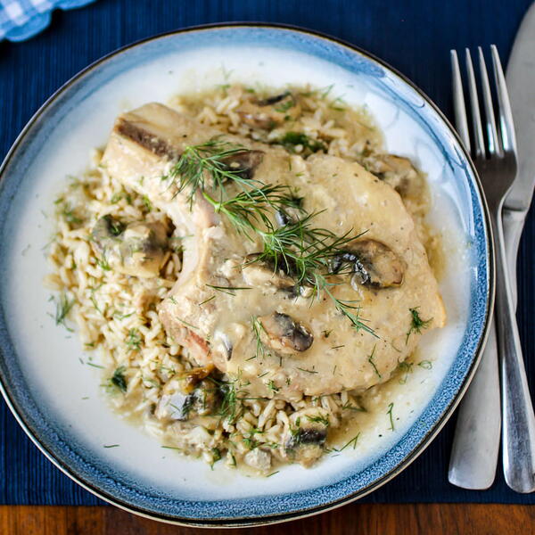 Slow Cooker Mushroom Soup Pork Chops