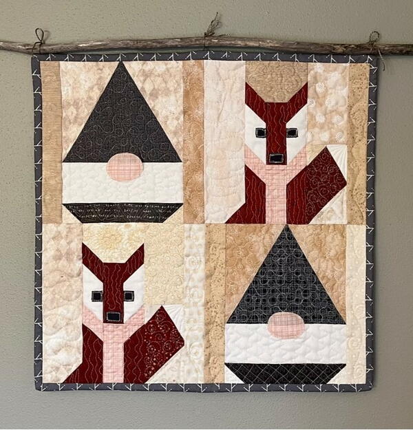 Forest Fox & Gnome Quilt Pattern Free + PDF | AllFreeSewing.com forest-fox-gnome-quilt-pattern-free-pdf-allfreesewing-com