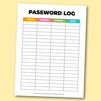 Printable Password Log | FaveCrafts.com