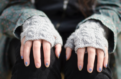 Cabled Knit Fingerless Mitts