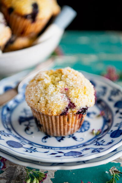 Sour Cream Blueberry Muffins