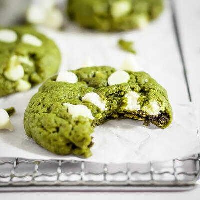 Matcha Cookies With White Chocolate Chips