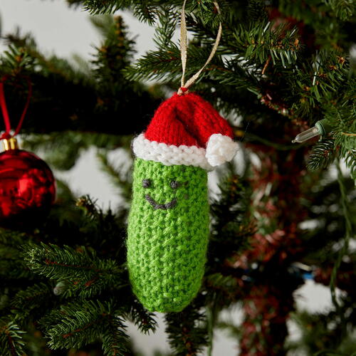 Knitted Pickle Ornament
