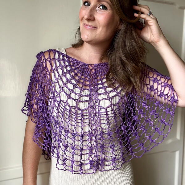 Watercolour Lace Cape Top