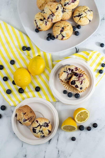 Lemon Blueberry Muffins With Sour Cream