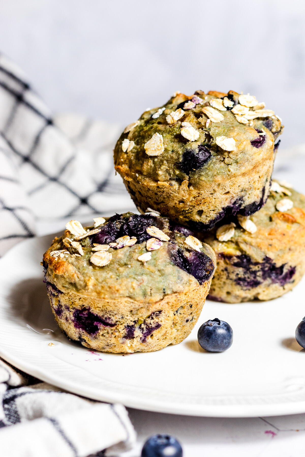 Blueberry Banana Oatmeal Muffins