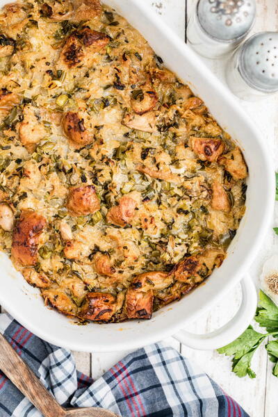 Emeril's Baked Oyster Dressing