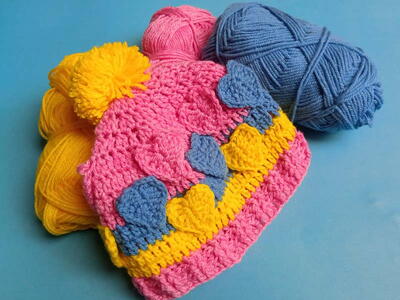 Baby Beanie Cap 3d Heart Stitch