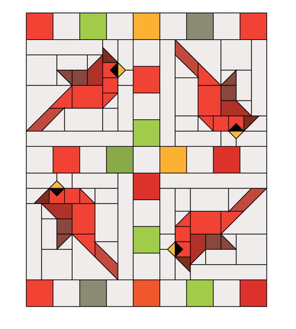 Winter Cardinal Quilt Pattern Free | AllFreeSewing.com