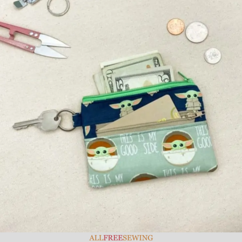 Grogu Double Zipper Coin Purse Tutorial AllFreeSewing