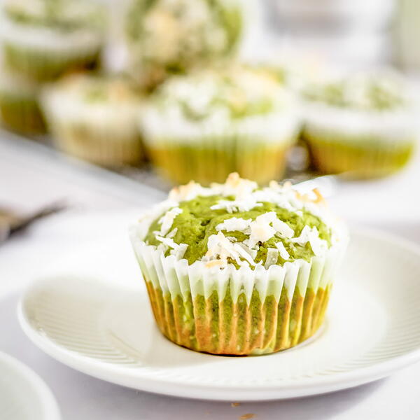 Coconut Banana Matcha Muffins