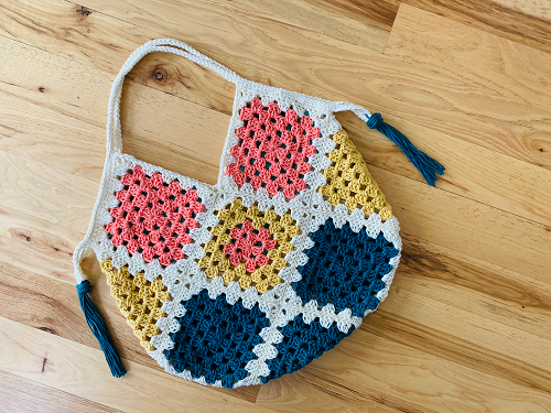 Battenberg Crochet Granny Square Bag Pattern Free