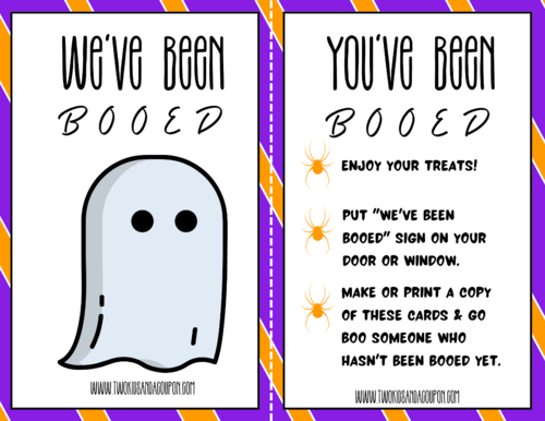 Free You’ve Been Booed Printable For Halloween
