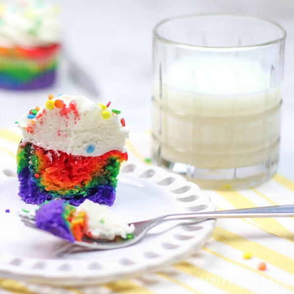 Rainbow Colorful Cupcakes